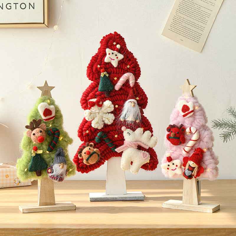 Wool Felt Luminous Tree With Lights Elk Christmas Children's Room Decorative Creative Ornaments