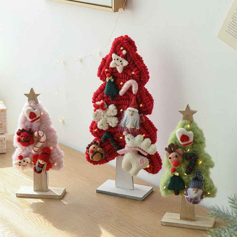 Wool Felt Luminous Tree With Lights Elk Christmas Children's Room Decorative Creative Ornaments