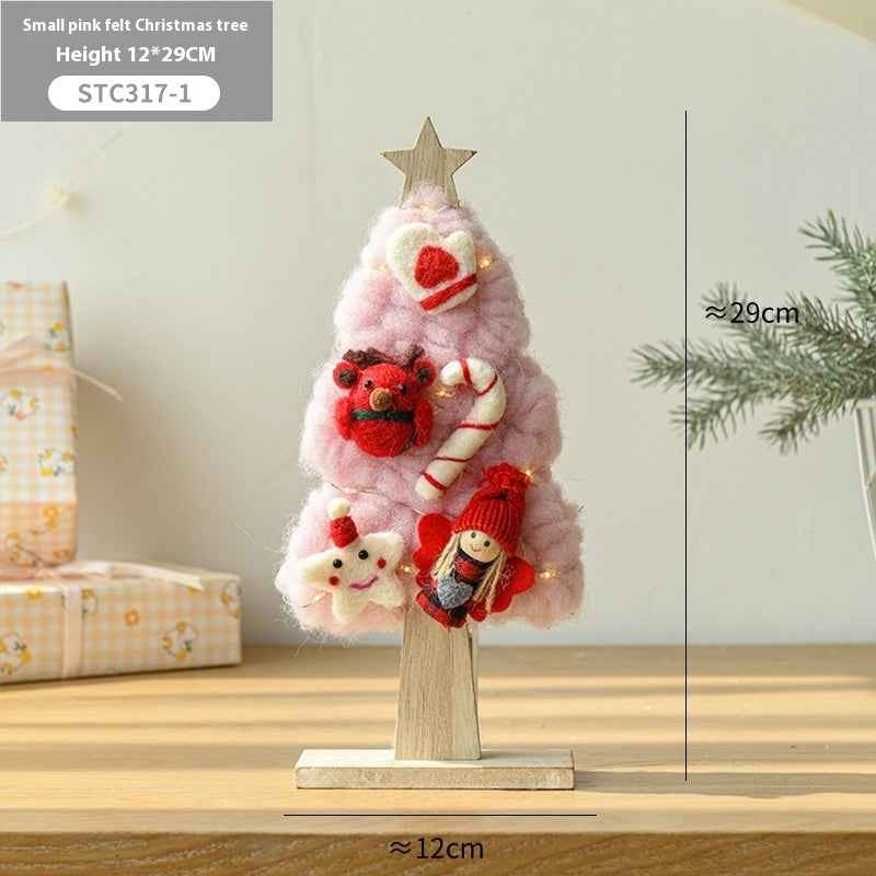 Wool Felt Luminous Tree With Lights Elk Christmas Children's Room Decorative Creative Ornaments