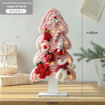 Wool Felt Luminous Tree With Lights Elk Christmas Children's Room Decorative Creative Ornaments