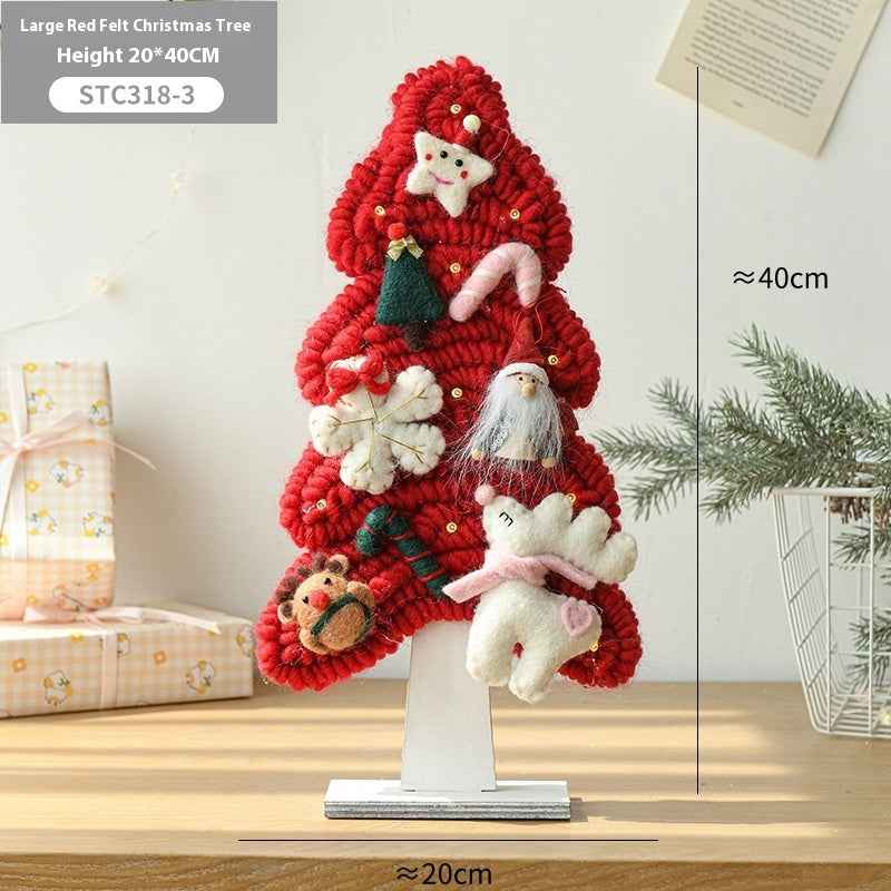 Wool Felt Luminous Tree With Lights Elk Christmas Children's Room Decorative Creative Ornaments