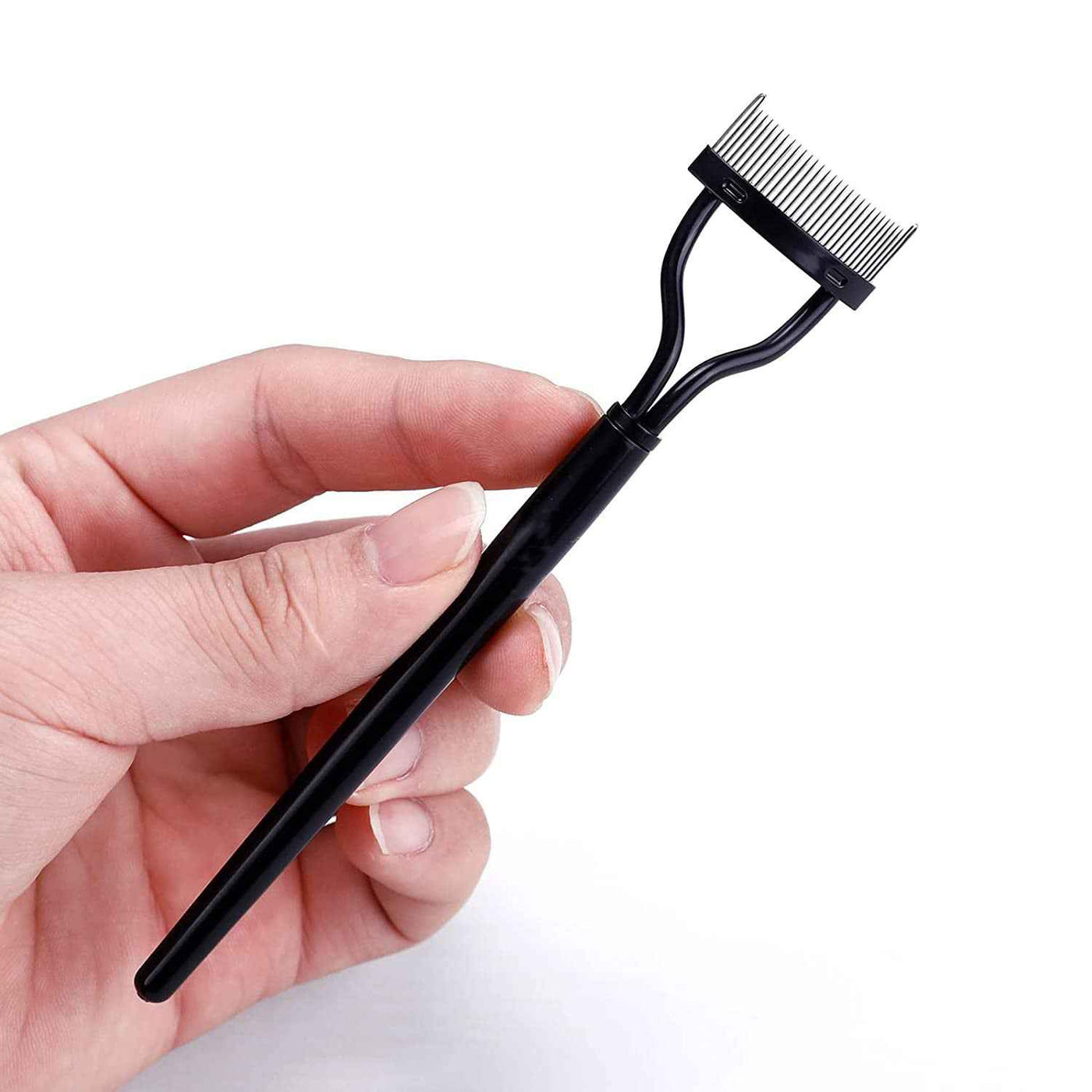 Semi-arc Steel Tooth Brow Groomer Double Head Concealer Brush