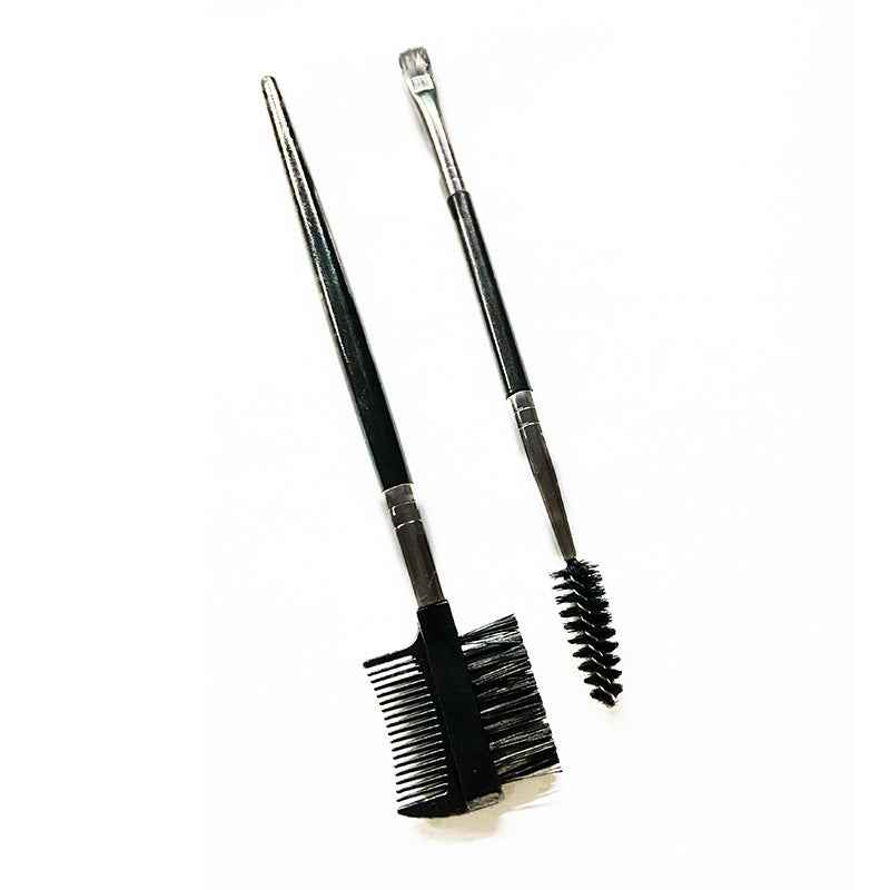Semi-arc Steel Tooth Brow Groomer Double Head Concealer Brush