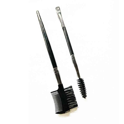 Semi-arc Steel Tooth Brow Groomer Double Head Concealer Brush