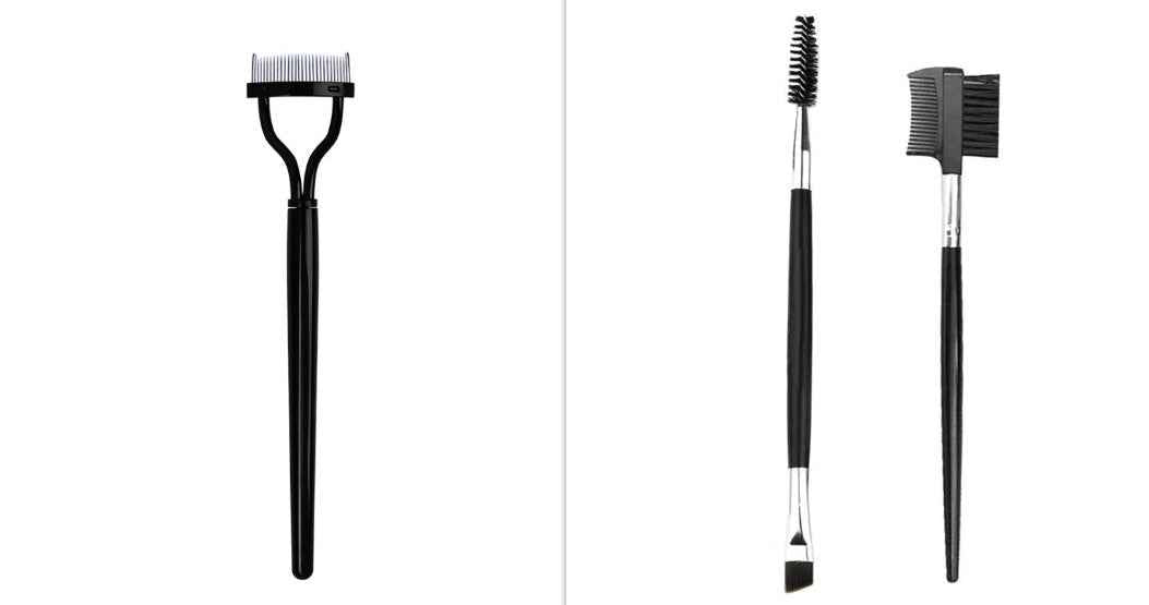 Semi-arc Steel Tooth Brow Groomer Double Head Concealer Brush