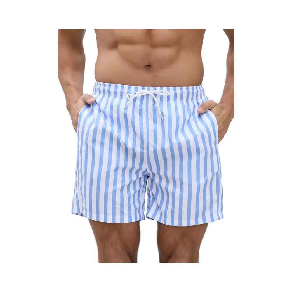European And American Men's Loose Beach Pants 3D Printed Pattern