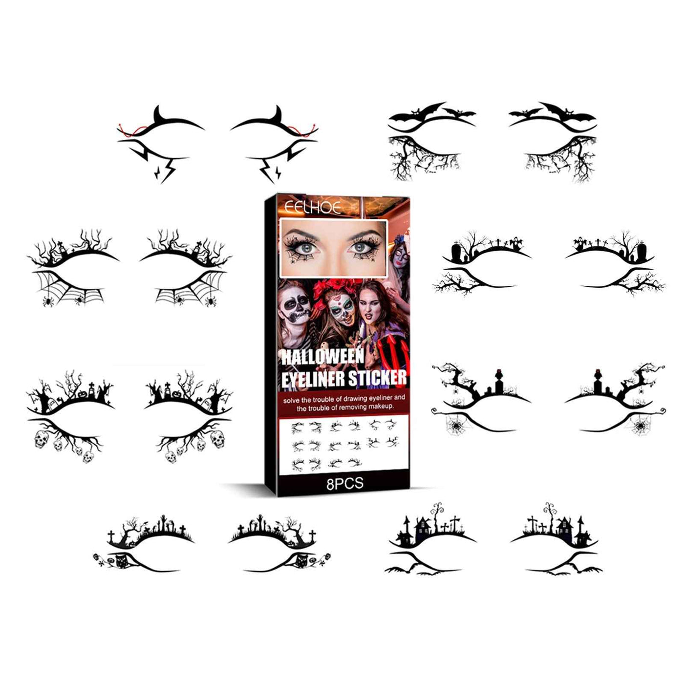 Halloween Eyeliner Stickers Party Makeup Tools