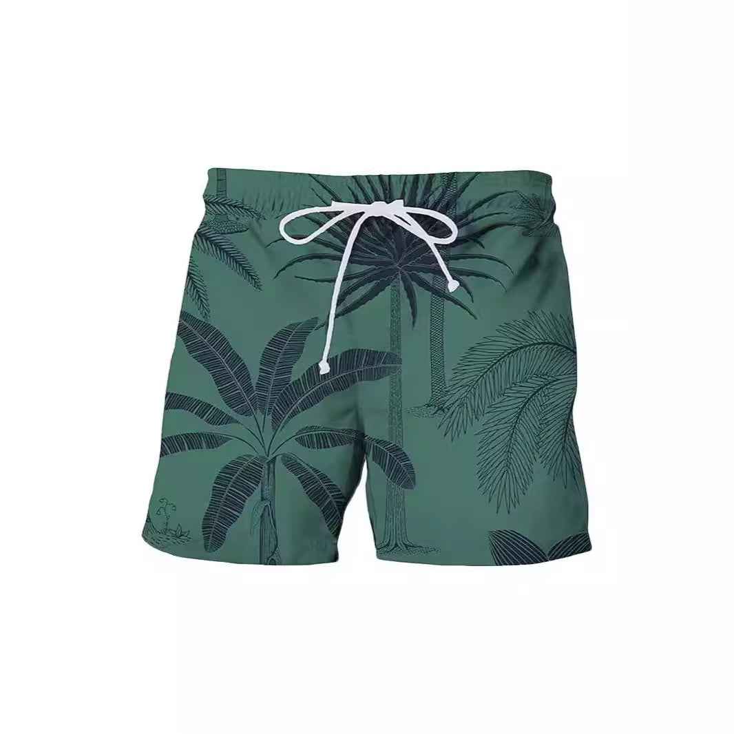 Summer Japanese Banana Leaf Beach 3D Digital Printing Beach Pants Men's Casual Shorts