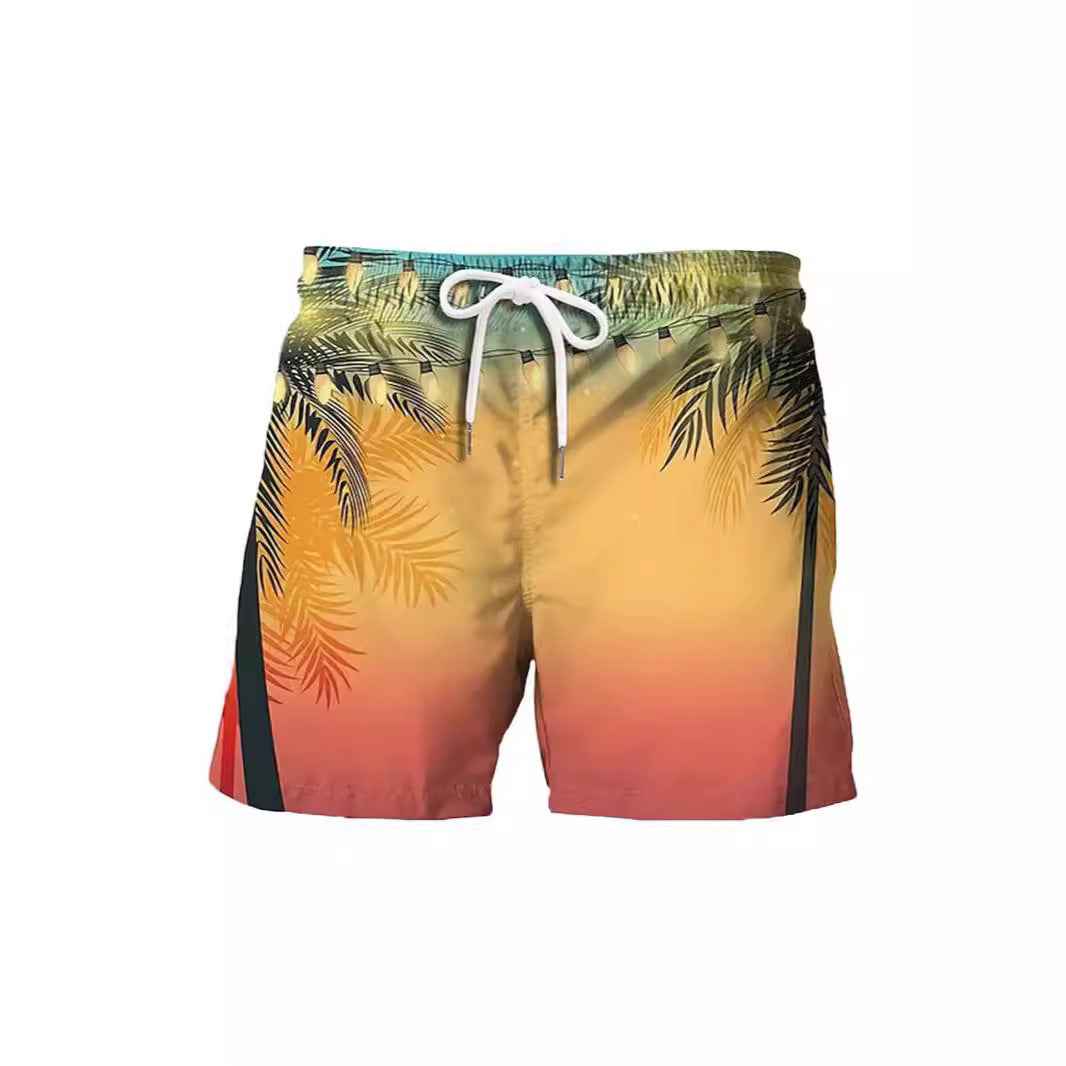Summer Japanese Banana Leaf Beach 3D Digital Printing Beach Pants Men's Casual Shorts