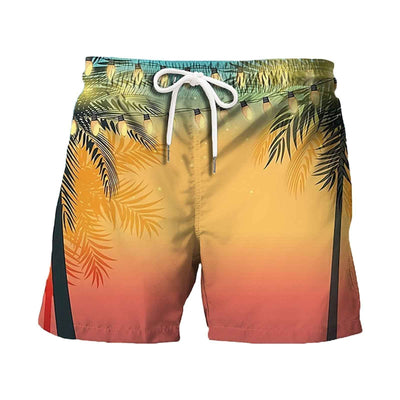 Summer Japanese Banana Leaf Beach 3D Digital Printing Beach Pants Men's Casual Shorts
