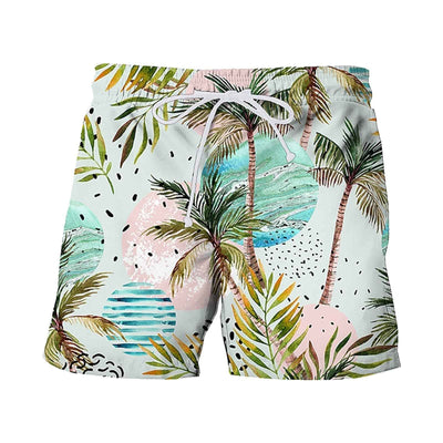 Summer Japanese Banana Leaf Beach 3D Digital Printing Beach Pants Men's Casual Shorts