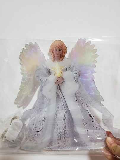 Christmas Tree Decoration Golden Angel Doll Tree Top Star LED Glow