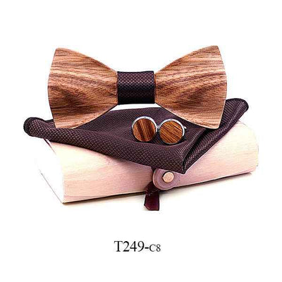 Zebra wood wooden bow tie
