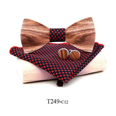 Zebra wood wooden bow tie