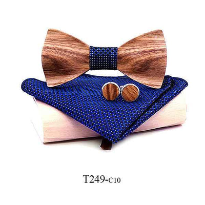 Zebra wood wooden bow tie