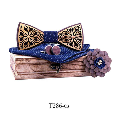 Suit dress solid wood bow tie
