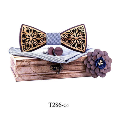 Suit dress solid wood bow tie