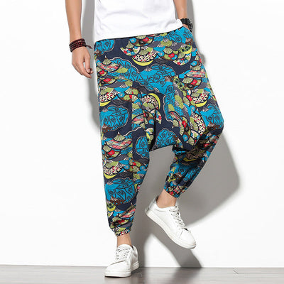 Summer Bohemian Loose Wide-leg Elephant Flower Beach Trousers SHOPPORA