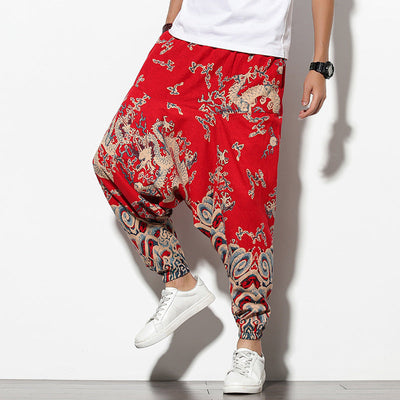 Summer Bohemian Loose Wide-leg Elephant Flower Beach Trousers SHOPPORA