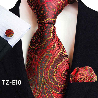 Paisley Tie Square Scarf Pocket Square Cufflinks Three-piece Set