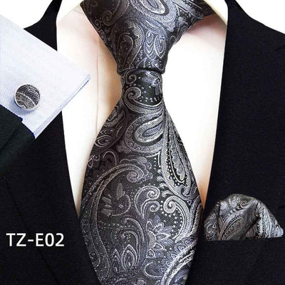 Paisley Tie Square Scarf Pocket Square Cufflinks Three-piece Set
