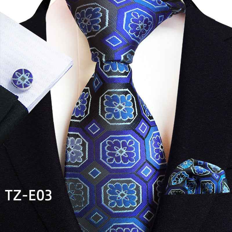 Paisley Tie Square Scarf Pocket Square Cufflinks Three-piece Set