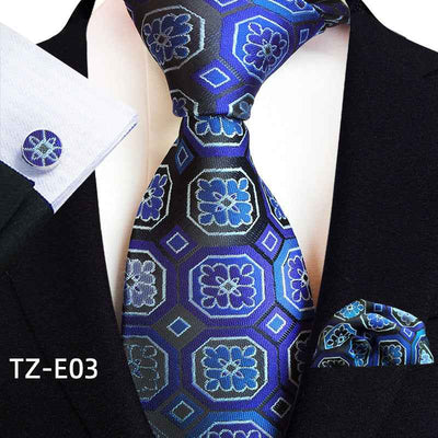 Paisley Tie Square Scarf Pocket Square Cufflinks Three-piece Set