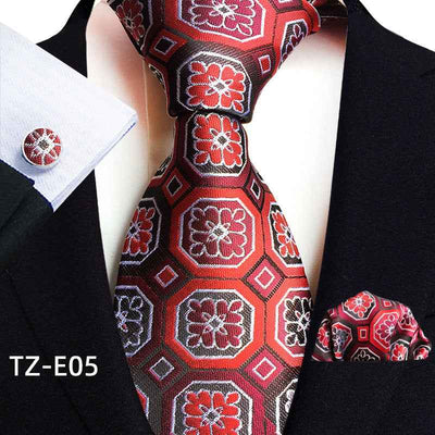 Paisley Tie Square Scarf Pocket Square Cufflinks Three-piece Set
