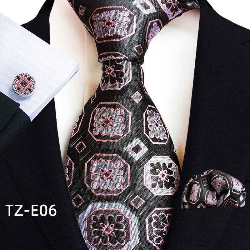 Paisley Tie Square Scarf Pocket Square Cufflinks Three-piece Set