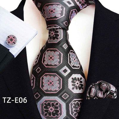 Paisley Tie Square Scarf Pocket Square Cufflinks Three-piece Set