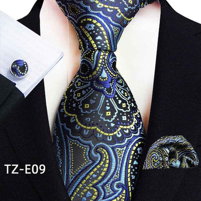 Paisley Tie Square Scarf Pocket Square Cufflinks Three-piece Set