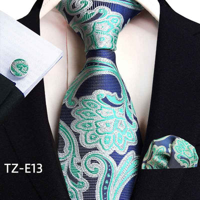 Paisley Tie Square Scarf Pocket Square Cufflinks Three-piece Set
