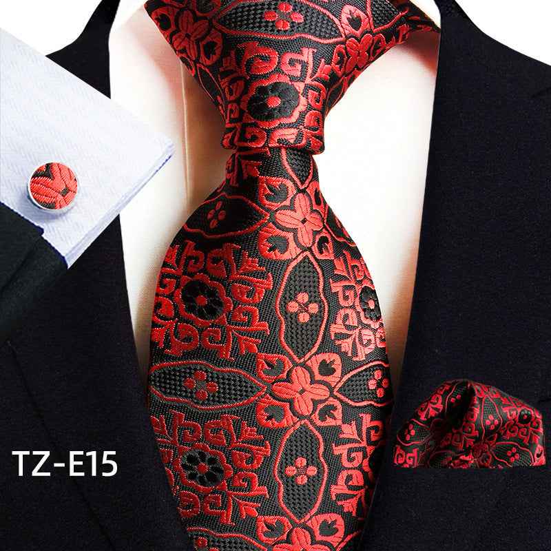 Paisley Tie Square Scarf Pocket Square Cufflinks Three-piece Set
