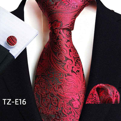 Paisley Tie Square Scarf Pocket Square Cufflinks Three-piece Set