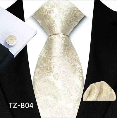 Paisley Tie Square Scarf Pocket Square Cufflinks Three-piece Set