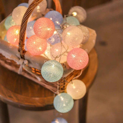 LED Cotton Ball Christmas Holiday Layout Outdoor Camping Lights