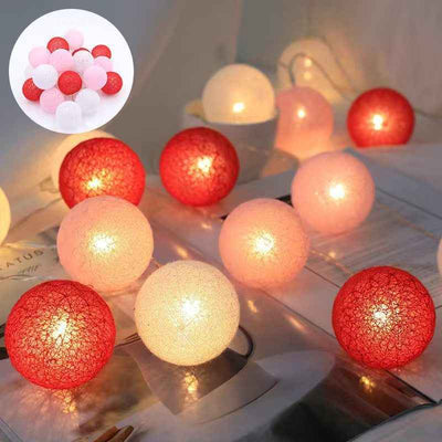 LED Cotton Ball Christmas Holiday Layout Outdoor Camping Lights