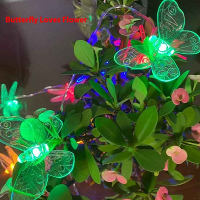 LED Butterfly Lighting Chain Crystal Wedding Shop Room Decoration