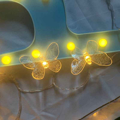 LED Butterfly Lighting Chain Crystal Wedding Shop Room Decoration