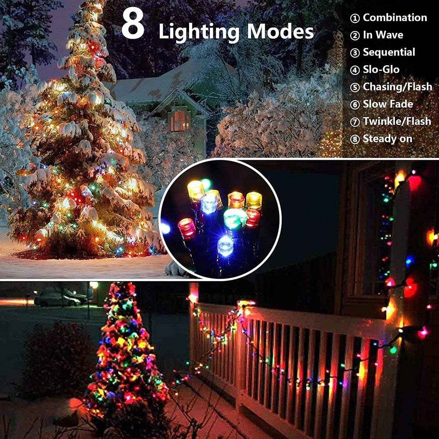 LED Christmas Atmosphere Outdoor Waterproof Solar-powered String Lights