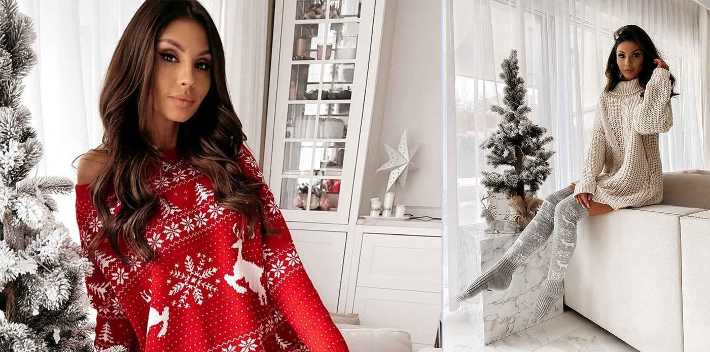 Winter Christmas Warm Knitted Women Stocking Beautiful Elk Snowflake Jacquard Over-the-knee Casual Long Socks For Ladies Gifts Free Size