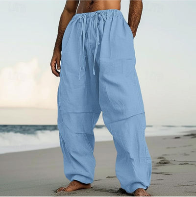 Beach Straight-leg Pants Plain Color Comfortable Daily Street SHOPPORA