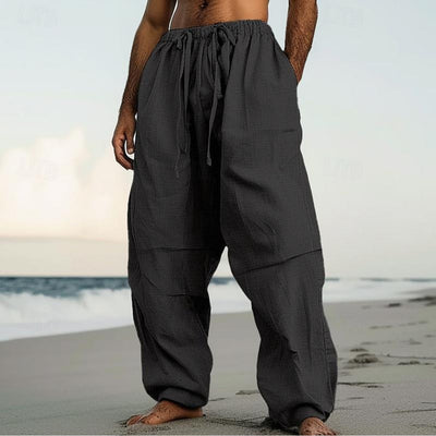 Beach Straight-leg Pants Plain Color Comfortable Daily Street SHOPPORA