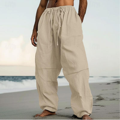 Beach Straight-leg Pants Plain Color Comfortable Daily Street SHOPPORA