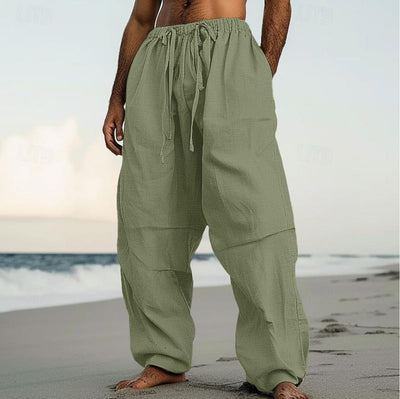 Beach Straight-leg Pants Plain Color Comfortable Daily Street SHOPPORA