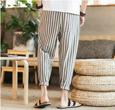 Chinese Style New Cotton And Linen Large Size Casual Youth Feet Japanese Men's Pants SHOPPORA
