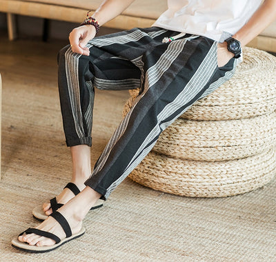 Chinese Style New Cotton And Linen Large Size Casual Youth Feet Japanese Men's Pants SHOPPORA