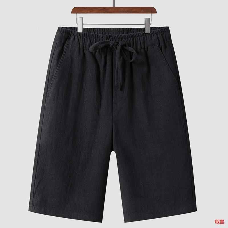 Linen Shorts Men's Casual Loose Cropped Pants