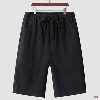 Linen Shorts Men's Casual Loose Cropped Pants