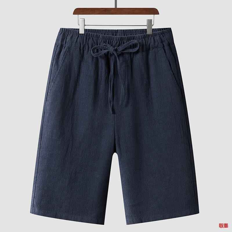 Linen Shorts Men's Casual Loose Cropped Pants